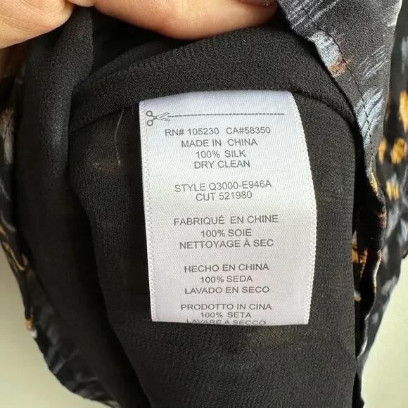 Equipment 100% Silk Long Sleeve Career Office Conservative Dress Size Small - Picture 6 of 6